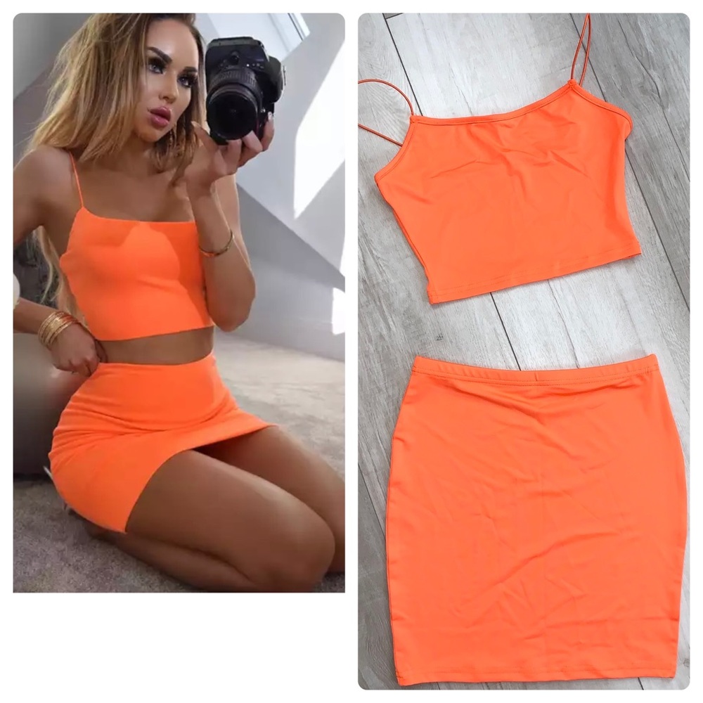 2pcs Skirt set and crop top
